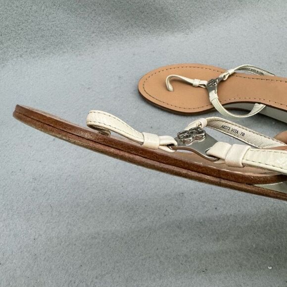 Y2K Coach Womens Beige White Vita Wedge Heel Flip Flop Leather Sandals Size 7 - Picture 12 of 12